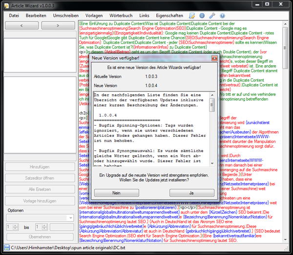 article-wizard-update-screen Article Wizard Update Screen