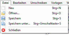 Menü Datei Menü Datei