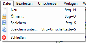 Menü Datei