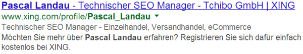 Personen Rich Snippets live in den SERPs