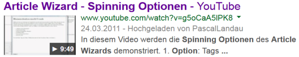 Video Rich Snippets live in den SERPs